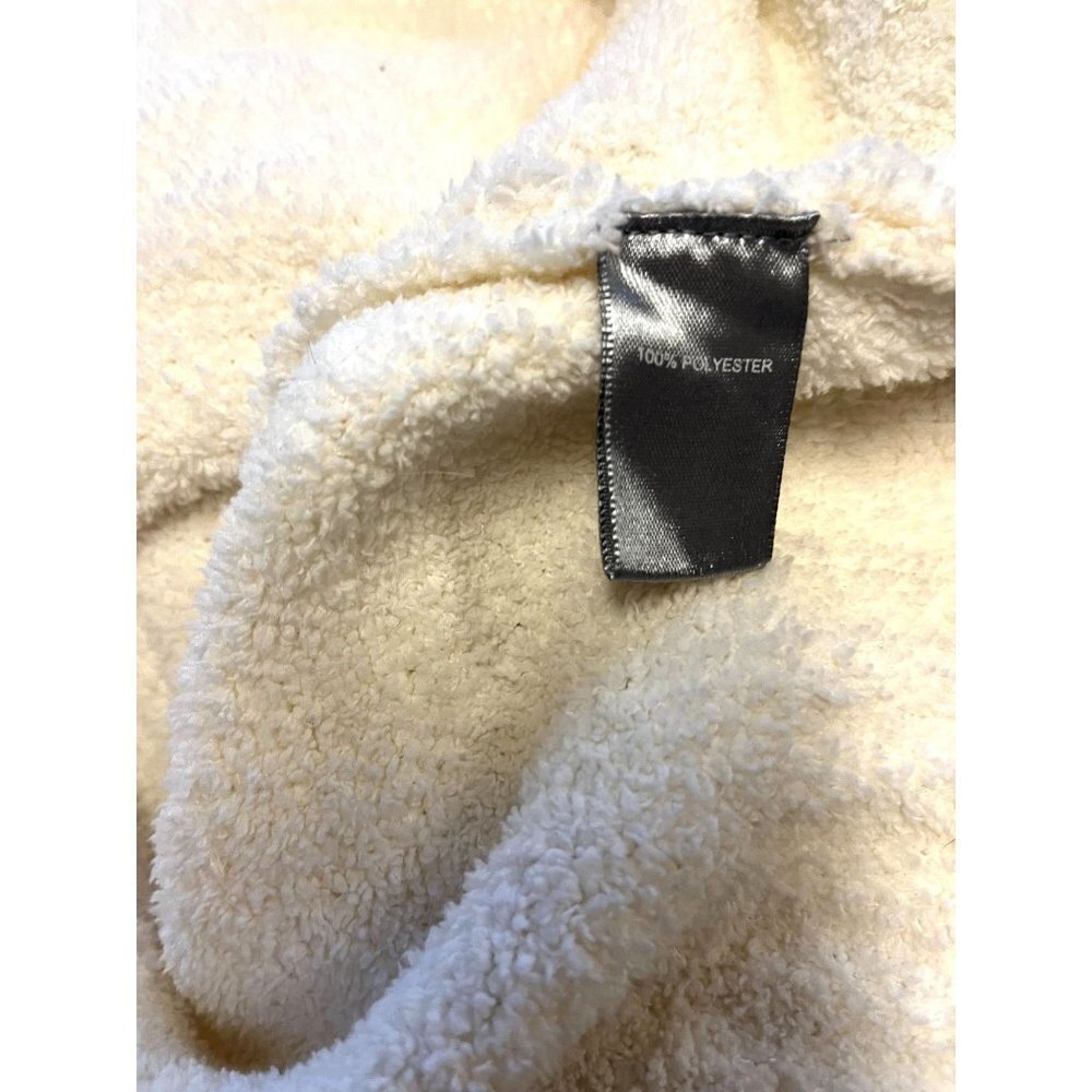 Marled Cream Fuzzy Sweater with Hoodie M - Picture 10 of 10